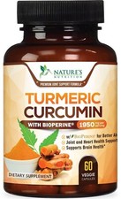 Turmeric Curcumin Natures Nature's Nutrition 95 1950mg w/ BioPerine 60 capsules