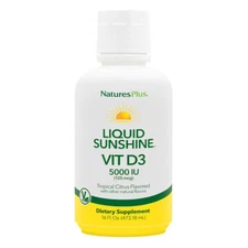 Nature's Plus Liquid Sunshine 5000 IU, Vitamin D3 Supplement, Tropical Citrus...