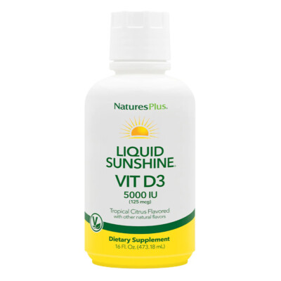 Nature's Plus Liquid Sunshine 5000 IU, Vitamin D3 Supplement, Tropical Citrus...