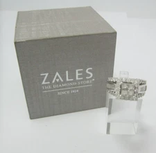 BEAUTIFUL LADIES 14K WHITE GOLD ZALES DIAMOND BRIDAL RING (SZ 7.25) 2CT.   8.2G