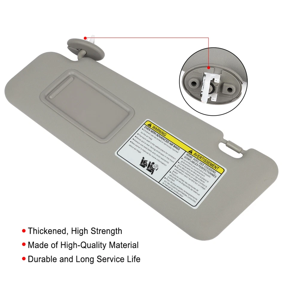 For Toyota Highlander 2008-2013 Gray Left + Right Car Sun Visor Pairs W/ Sunroof Foto 2 de 4