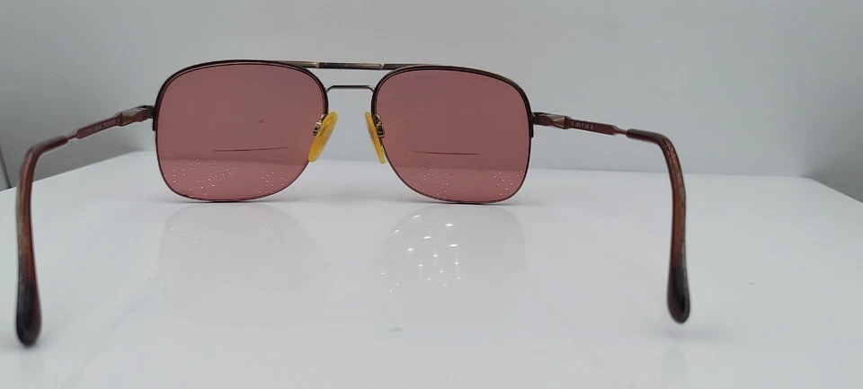 Óculos de sol vintage Luxottica Carlos 2 bronze piloto meio aro Itália SOMENTE ARMAÇÕES - Imagem 4 de 4