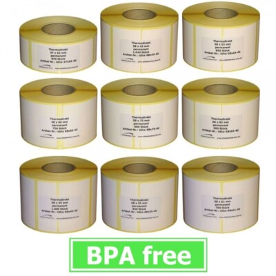 Thermoetiketten für BIZERBA - verschiedene Sorten - 12 bis 36 Rollen - BPA frei
