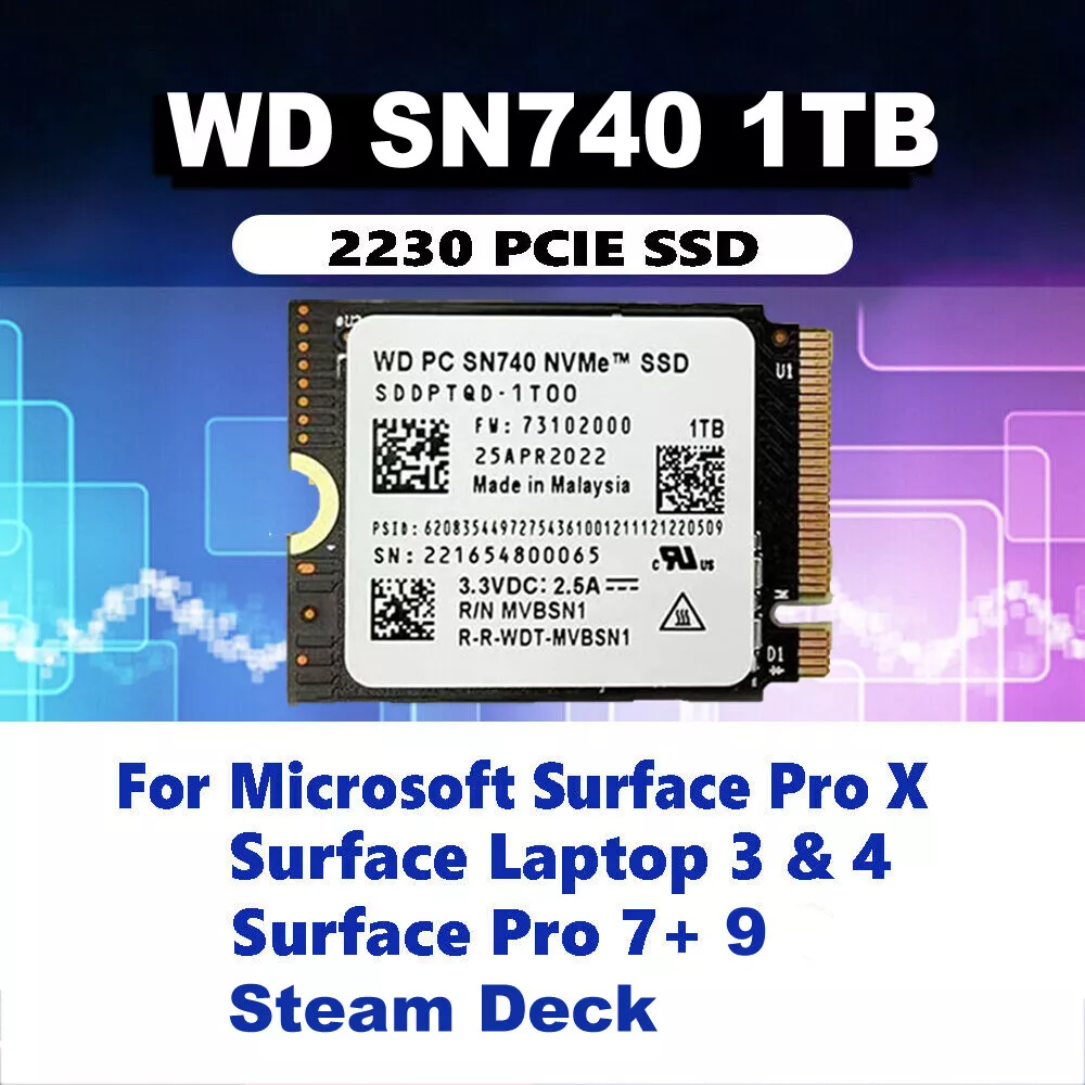 WD ssd SN740 1TB 2230 Steam Deck surface-