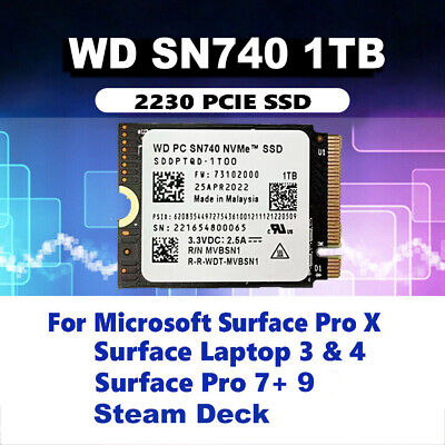 WD SN740 M.2 2230 SSD 1TB NVMe PCIe4.0 For Microsoft Surface Pro X