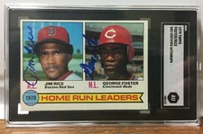 1978 HOME RUN LEADERS signed JIM RICE & GEORGE FOSTER - 1979 Topps AUTHENTICATED