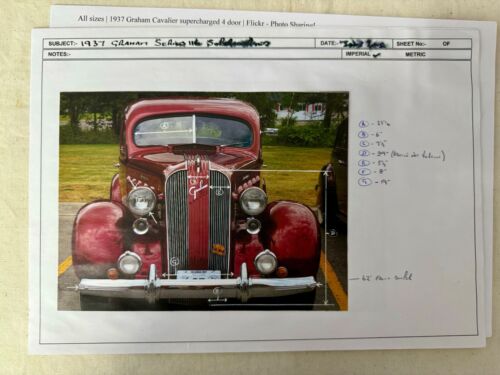 Brooklin Models 1937 Graham Supercharged Sedan BML15 Pattern Drawings and notes - Foto 3 di 8