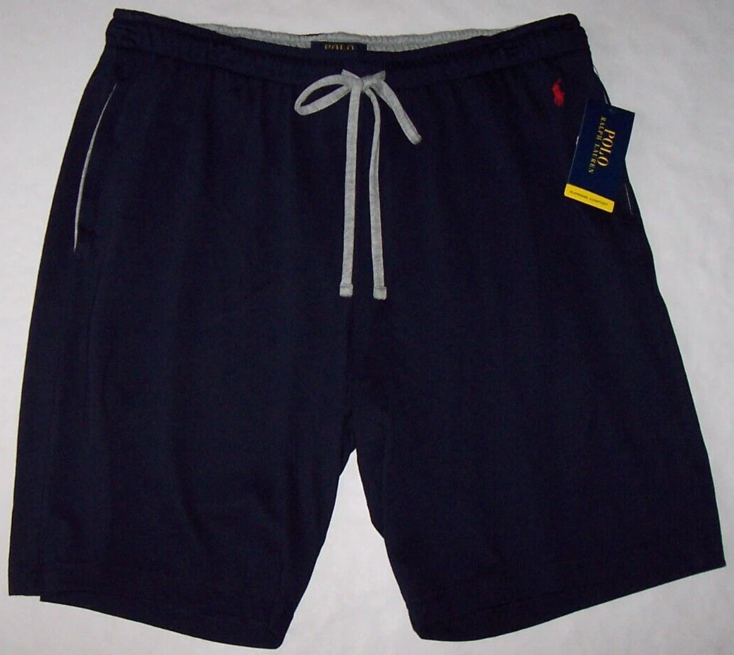 Polo Ralph Lauren NAVY SUPREME COMFORT KNIT pyjama/short de salon neuf avec étiquette 1 x 1 x B PONY