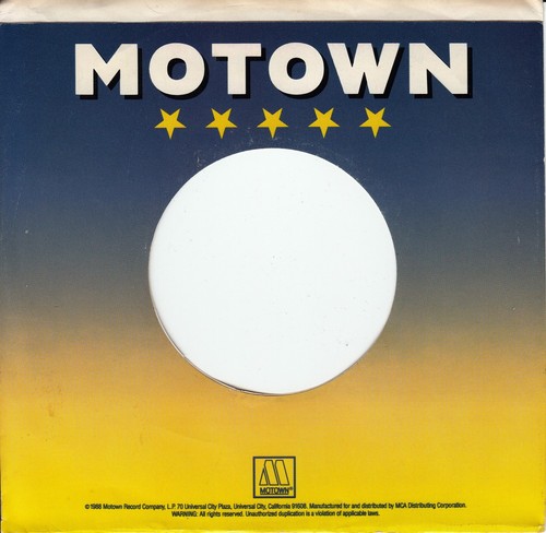 Company Sleeve 45 Motown - Yellow & Blue Fade W/ White Writing And Stars