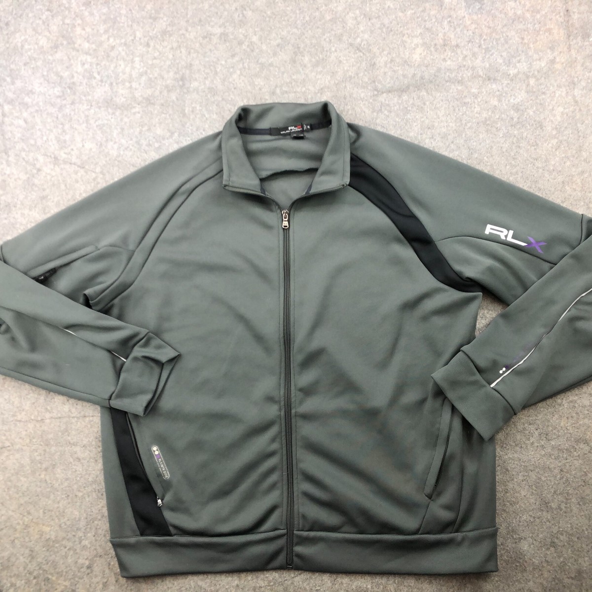 RLX Ralph Lauren グレー ジャケット US/XL RLX Ralph Lauren Jacket 2XL Gray Purple Track Tech Full Zip