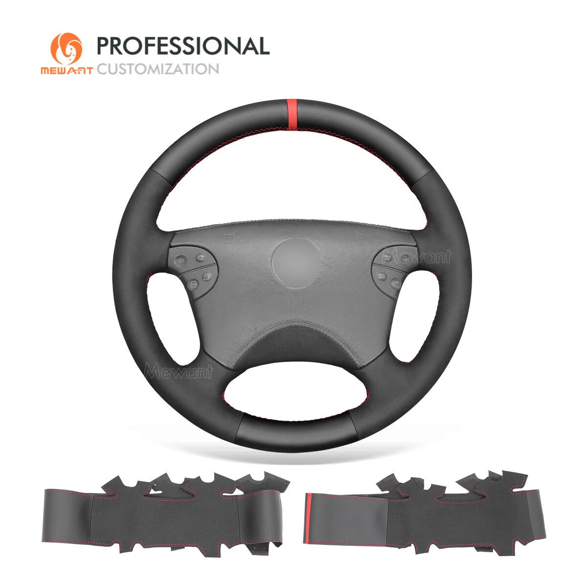 ZiWen Acessórios de cobertura de volante para Mercedes-Benz CLA CLS GLC GLE GLS A B C E Class (preto brilhante, estilo B