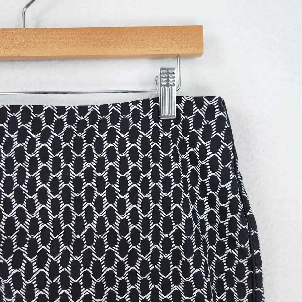 Falda Adrianna Papell para mujer 6 negra blanca lápiz hasta la rodilla negocios informal Foto 2 de 4