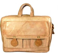 Borsa a tracolla da uomo 15" in pelle colore naturale borsa per laptop valige...