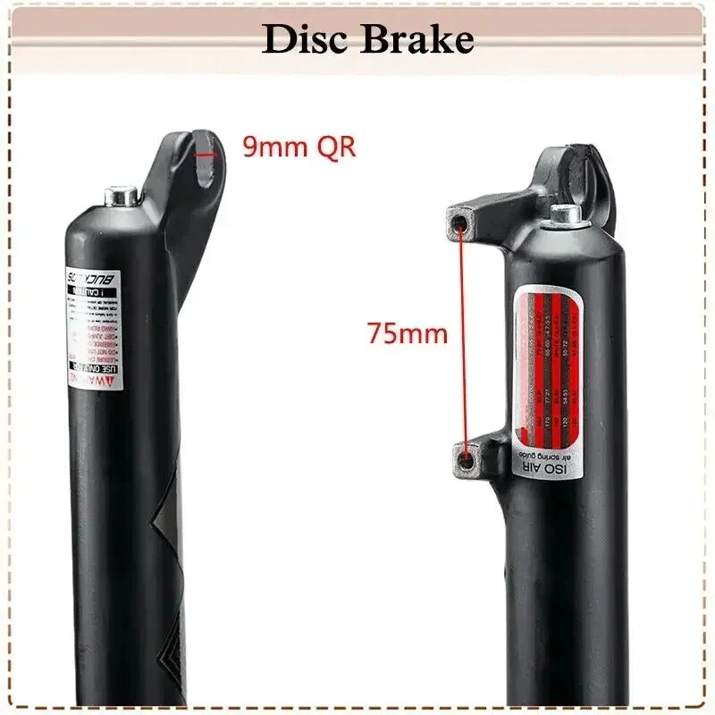 26 Inch Travel 120mm Beach Fat Bike Air Suspension Fork Manual Lockout QR Fork - Image 4 of 4