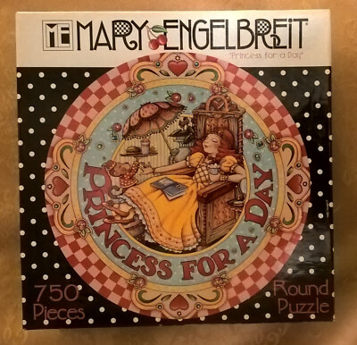 Mary Engelbreit Princess For A Day 750 Pc Ceaco Round Jigsaw Puzzle 2006 Sealed