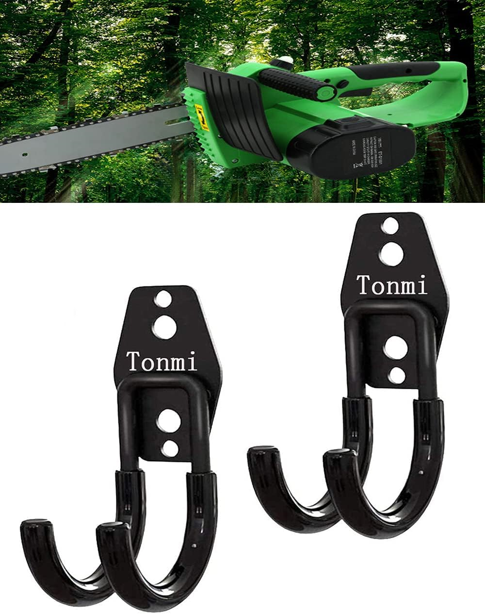2Pcs Chainsaw Wall Mount Hanger, Chainsaw Hangers for Garage Wall