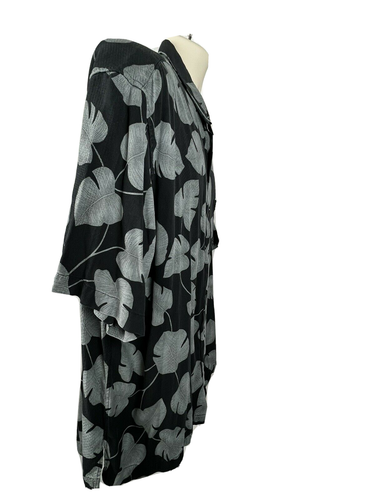 Mens TORI RICHARD Hawaiian Palm Leaves Silk Black S/S Camp Shirt Size Large - Picture 5 of 10