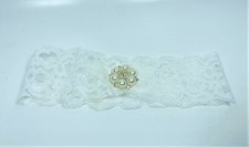 Wedding Bride Keepsake Garter Fashion White Lace And Pearls
