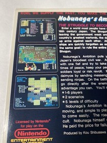 Nobunaga&rsquo;s Ambition Vidpro Card Nintendo NES Vintage Toys R Us  Display Card