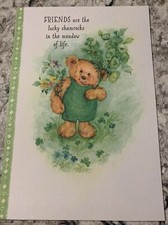 Saint Patrick  s Day Friends Mary Hamilton Bear 5.5  x8  Hallmark Greeting Card