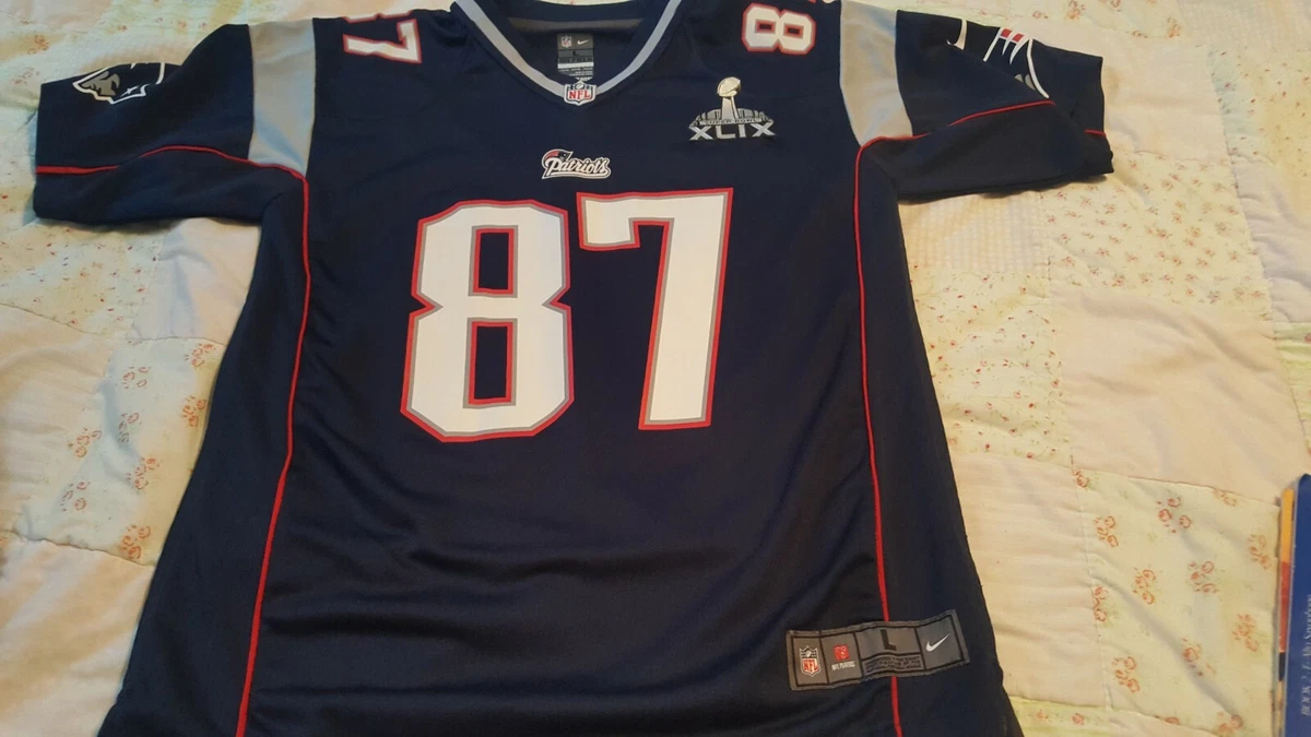 Nike New England Patriots Rob Gronkowski 87 NFL Super Bowl XLIX
