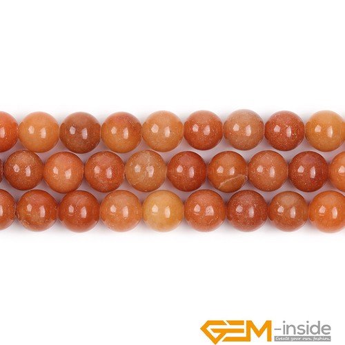 Natural Gemstone Orange Aventurine Round Loose Beads Big Hole 2mm Jewelry Making - Picture 34 of 34