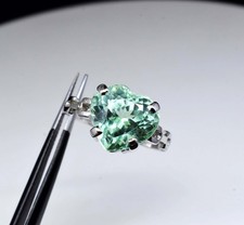 925 Sterling Silver Natural Green Sapphire Ring 5.12 Gram US 9.5