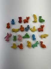 Mixed Lot of 22 Vintage Diener Industries Animals People Rubber Eraser