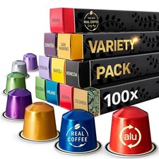 Mixed Variety Pack Nespresso Original Machines 100 Aluminum Capsules 9 Unique
