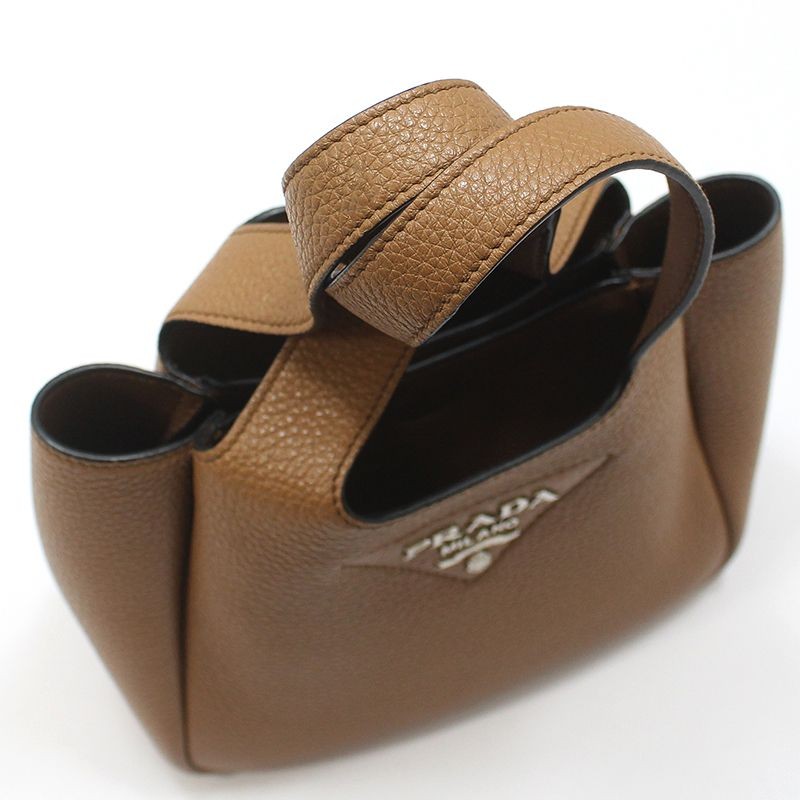 Prada Brown Calfskin Soft Mini Tote Bag 1BA349 155404252 image 6