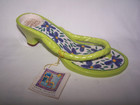 nwt  Diane's Happy Toes  Tealight Candle Holder  Blue Flower Thong Sandal — photo 2