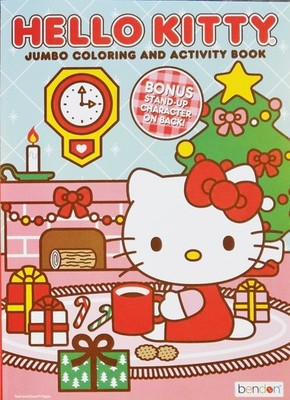 Hello Kitty Christmas Jumbo Coloring & Activity Book + Stand Up Character NEW