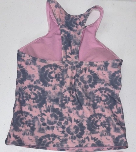 Athleta Girl Swim Tankini Top Free Spirit Tie Dye Size L 12 Pink - Picture 2 of 5