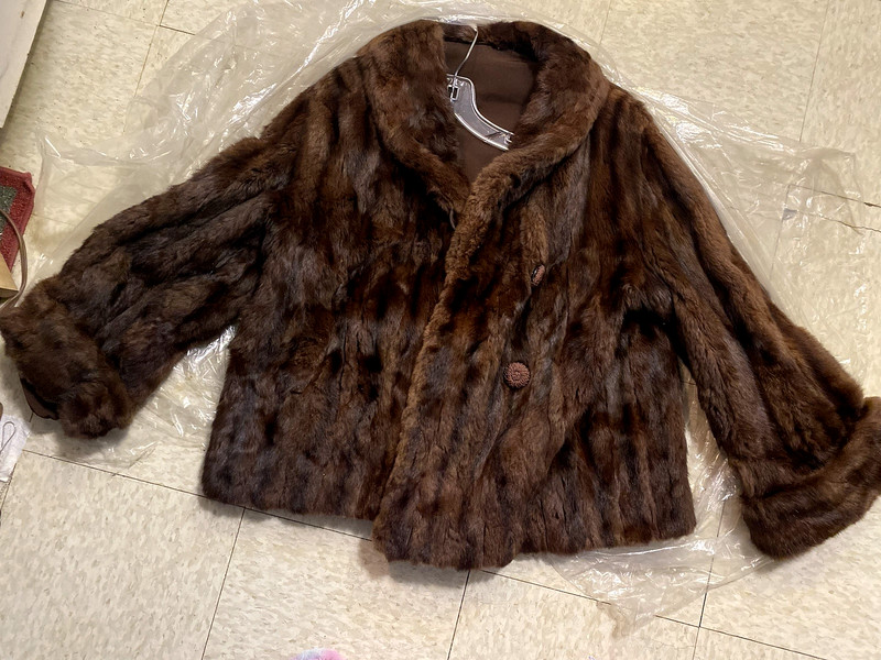 New York Vintage BEAUTIFUL Women's Genuine Fur 1 Button Jacket Coat