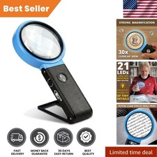 Illuminated 3X Magnifier with Stand  LED Lights - Ideal for Low Vision Needs