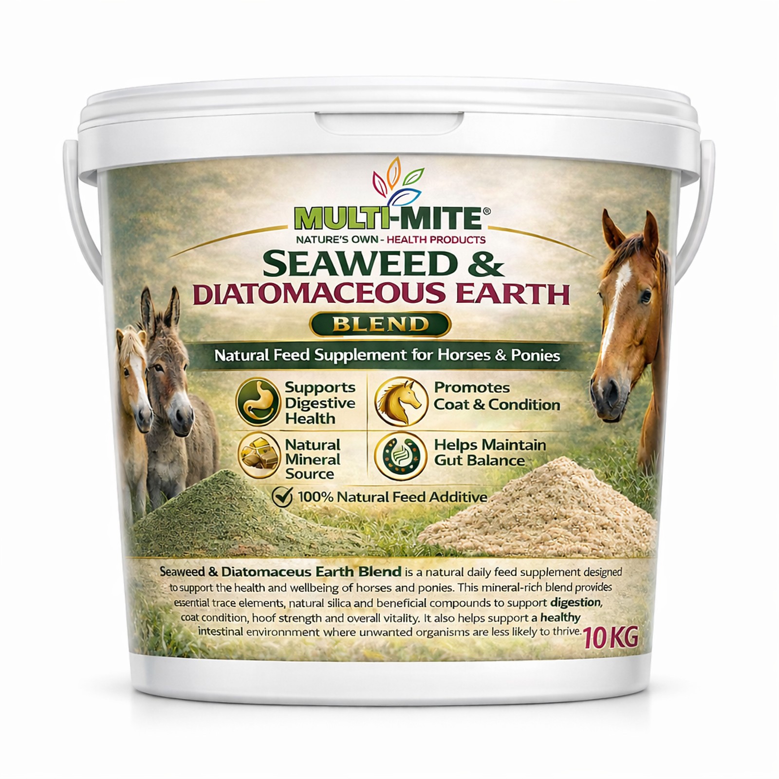 Multi-Mite 10KG Diatomaceous Earth & Seaweed for Horses Natural Feed Supplement