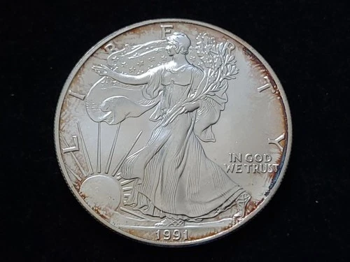 1991 $1 American Silver Eagle 1oz Fine Silver Coin #3 NICE!