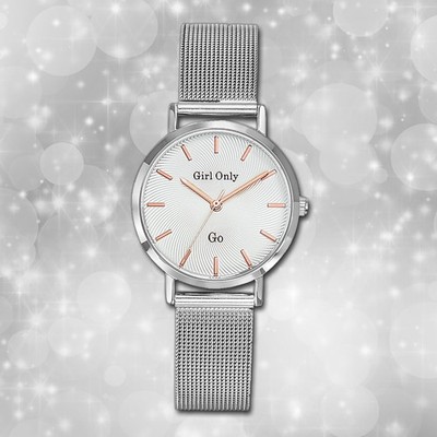 Girl Only Damenuhr GO 695900 silber Edelstahlarmband Quarz Analoguhr UGO695900