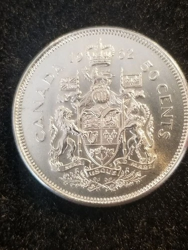 1962 CANADA  50 CENT HALF DOLLAR SILVER  UNCIRCULATED COIN   (11.66 Grams .800)