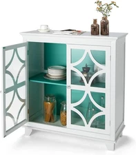 Buffet Cabinet, Kitchen Sideboard with Doors & Decorative Patterns