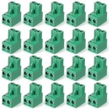 20PCS 2 Pin 5.08mm Pitch Pluggable PCB Angle Screw Terminal