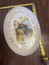 Vintage Advertising Plate “Allen Furniture Co Natchez, Miss.” Turkey Motif Gilt