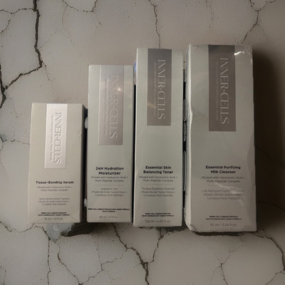 INNER-CELLS Skin Care Set Hyaluronic Acid Serum Moisturizer Mask Cleanser Face