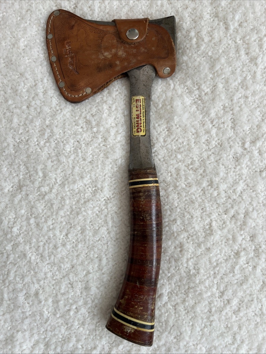 Vintage Estwing Sportsman Axe Hatchet No. 1 W/Acorn Leather Sheath