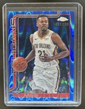 2025-26 Topps Chrome Yves Missi RayWave Blue Refractor #/150 Pelicans