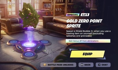 *RARE*   Fortnite Gold Zero Point Sprite ALL PLATFORM