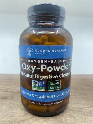 Global Healing Oxy Powder Colon Cleanse & Natural Detox 120 Caps New BB 03/25