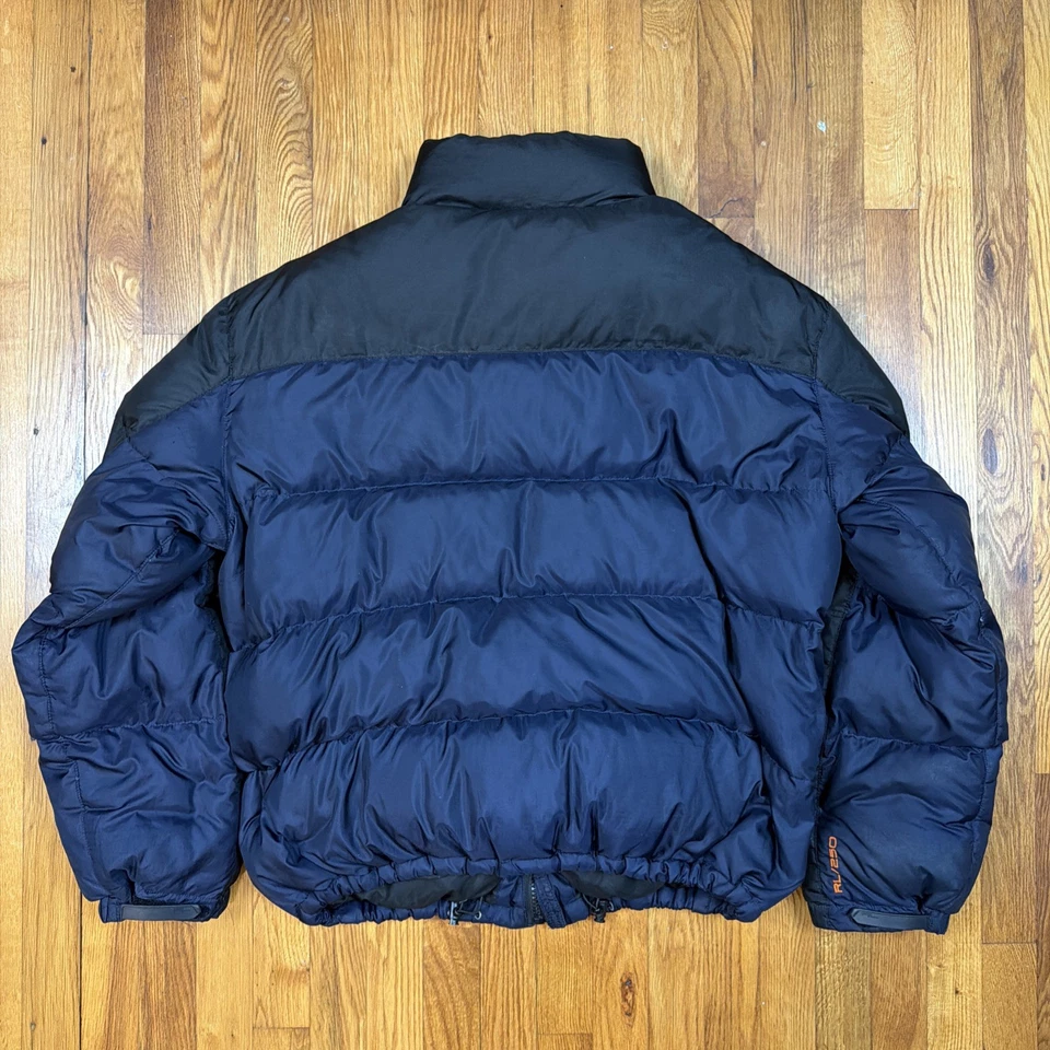 Abrigo acolchado Polo Ralph Lauren vintage de los 90 para hombre 2XL relleno de plumón suave azul Foto 2 de 4