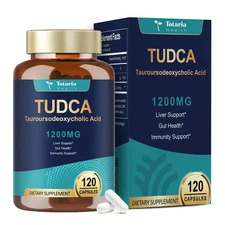 TUDCA Bile Salts 1200mg (Tauroursodeoxycholic Acid), Plant-Based Formula 120Caps