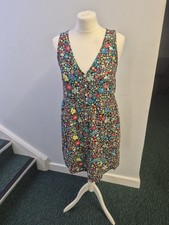 Calvin Klein Jeans Black Floral Short Summer Dress Size M CHARITY SALE